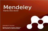 Mendeley Presentation - MRC Laboratory of Molecular Biology