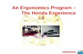 Implementing an Ergonomics Program - The Honda Experience