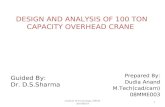 Design and analysis of overhead crane