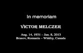 In memoriam of Victor Melczer