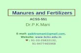 Manures, fym and biogas, pk mani