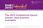 2013 EAIE Institutional Award winner: best practice examples