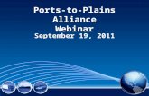 Ports-to-Plains Alliance Webinar on September 19, 2011