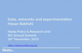 Data networks and experimentation irc slides