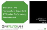 2014 PV Performance Modeling Workshop: Irradiance- and Temperature-dependent PV Module Performance Measurement: Rajeev Singh, PV Evolution Labs