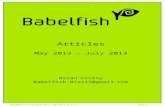 Babelfish: Articles May2013 - July 2013 15-7-13
