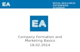 Company formation and marketing basics 18.02.2014