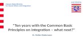 Ten years with the Common Basic Principles on integration - what next?