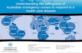 Understanding the Willingness of Australian Emergency Nurses to Respond to a Health Care Disaster
