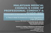 Malaysian medical council's code of professional conduct & guidelines 1