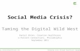 How to Avoid a Social Media Crisis - e-Patient Connections 2011 Workshop
