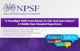 A paradigm shift from blame to fair and just culture –a middle east hospital experience