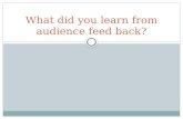 What did you learn from audience feed back