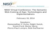 NISO Virtual Conference: The Semantic Web Coming of Age: Technologies and Implementations