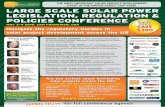 Large Scale Solar Power Legisaltion, Regulation & Policies Conference