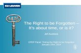 The Right to be Forgotten - It's About Time, or is it? (CPDP2014)