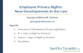 Employee Privacy Rights: New Developments in the Law