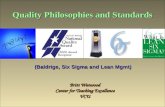 Quality Philosophies and Standards: Baldrige to Six Sigma