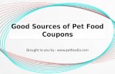 Good Sources of Pet Food Coupons