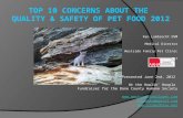 Top 10 pet food  safety & quality concerns in 2012