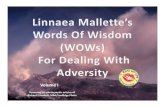 WOWs (Words Of Wisdom) To Overcome Adversity