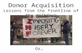Donor Acquisition - Lessons from the frontline of the meltdown