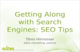 Tõnis Hinnosaar: Getting Along with Search Engines