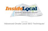 Insidelocal - Advanced Onsite Local SEO Techniques - July 31st 2013