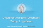 MOZ - Google Ranking Factors 2014 Correlations, Testing, & Hypotheses