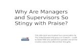 Why Are Managers and Supervisors So Stingy With Praise?