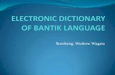 Electronic Dicitionary of Bantik Language