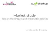 Market Study workshop for Startup Weekend Liege