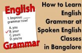 How to Learn English Grammar at Spoken English Classes in Bangalore