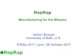 Rep Rap - 3D OSS Printers -  by adrian bowyer- fossa2011