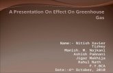 A presentation on effect on greenhouse gas