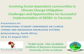 Climate Change, REDD+ Indigenous Knowledge: International student conference on climate change  johanesburg 2011