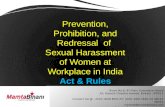 Law on Sexual Harassment Against Women-Prevention, Prohibition & Redressal