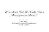 "What does 'Full Life-Cycle' Data Management Mean ?"