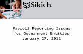 Payroll Reporting Issues for Government Entities