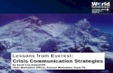 David Lim Crisis Communication Strategies Lessons From Everest World Continuity Congress Singapore 2014