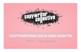 Copywriting do’s and don’ts (pt ii – the don’ts)