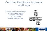 Common Real Estate Acronyms and Lingo by Coldwell Banker Realty Corp