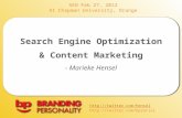 Search Engine Optimization & Content Marketing