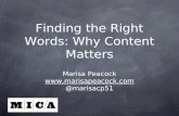 Finding the Right Words: Why Content Matters