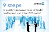 9 steps to quickly improve your LinkedIn profile and use it for B2B sales!
