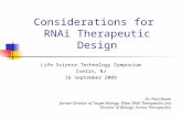 Considerations for RNAi Therapeutic Design
