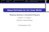 Reading the Lindley-Smith 1973 paper on linear Bayes estimators