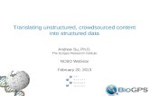 NCBO Webinar: Translating unstructured, crowdsourced content into structured data
