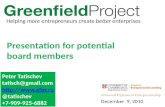 GreenfieldProject - final presentation for Cambridge/Judge Business School