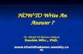 How to write an answer